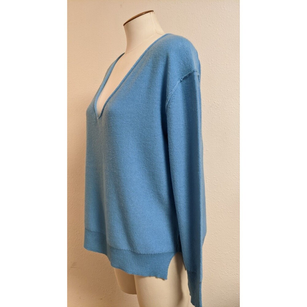 NEW~Women's Free People Harmony Cashmere V-Neck Sweater in Blue "Grecian Sea" XS - Picture 7 of 14